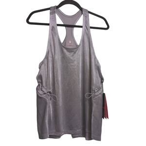 Spyder Active Tank Top Gray Sleeveless Scoop Neck Racerback Side Cinch L New